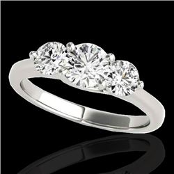 3 CTW H-SI/I Certified Diamond 3 Stone Solitaire Ring 10K White Gold - REF-680N9Y - 35394