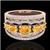 Image 1 : 2.25 CTW Citrine & Micro Pave VS/SI Diamond Designer Ring 10K Rose Gold - REF-71M8H - 20797