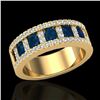 Image 2 : 2.34 CTW Sapphire & Micro Pave VS/SI Diamond Inspired Ring 10K Yellow Gold - REF-61H8A - 20829