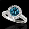 2.75 CTW Si Certified Fancy Blue Diamond Solitaire Halo Ring 10K White Gold - REF-279W8F - 33432