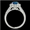 Image 2 : 2.75 CTW Si Certified Fancy Blue Diamond Solitaire Halo Ring 10K White Gold - REF-279W8F - 33432
