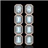 19.49 CTW Aquamarine & Diamond Halo Earrings 10K Rose Gold - REF-323T5M - 41595