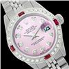 Image 1 : Rolex Men's Stainless Steel, QuickSet, Diam Dial & Diam/Ruby Bezel - REF-557N5A