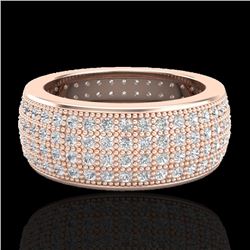 2.50 CTW Micro Pave VS/SI Diamond Eternity Ring 14K Rose Gold - REF-249W3F - 20882