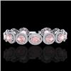Image 1 : 23 CTW Morganite & Micro Pave VS/SI Diamond Bracelet 10K White Gold - REF-527W3F - 22691