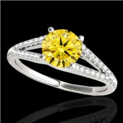 1.75 CTW Certified Si/I Fancy Intense Yellow Diamond Solitaire Ring 10K White Gold - REF-254T5M - 35