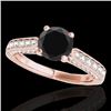 Image 1 : 1.6 CTW Certified VS Black Diamond Solitaire Ring 10K Rose Gold - REF-79N6Y - 34920