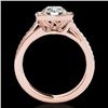 Image 2 : 1.33 CTW H-SI/I Certified Diamond Solitaire Halo Ring 10K Rose Gold - REF-176T4M - 34151