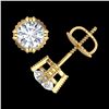 Image 4 : 1.07 CTW VS/SI Diamond Solitaire Art Deco Stud Earrings 18K Yellow Gold - REF-200A2X - 36913