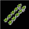 Image 1 : 15.47 CTW Peridot & VS/SI Certified Diamond Earrings 10K White Gold - REF-107H5A - 29485