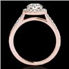 Image 2 : 1.5 CTW H-SI/I Certified Diamond Solitaire Halo Ring 10K Rose Gold - REF-170W9F - 33482