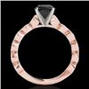 Image 2 : 1.75 CTW Certified VS Black Diamond Solitaire Ring 10K Rose Gold - REF-68W8F - 34893