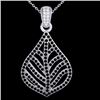 1.25 CTW Micro Pave Black & VS/SI Diamond Necklace Designer 18K White Gold - REF-136Y4K - 21283