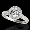1.5 CTW H-SI/I Certified Diamond Solitaire Halo Ring 10K White Gold - REF-218M2H - 33562