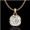 1.13 CTW VS/SI Diamond Solitaire Art Deco Necklace 18K Yellow Gold - REF-217K3W - 36865