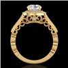 1.91 CTW VS/SI Diamond Solitaire Art Deco Ring 18K Yellow Gold - REF-543A6X - 36976