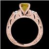Image 2 : 1.63 CTW Certified Si Intense Yellow Diamond Solitaire Antique Ring 10K Rose Gold - REF-218W2F - 346