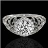 1.22 CTW H-SI/I Certified Diamond Solitaire Halo Ring 10K White Gold - REF-236K4W - 33778