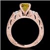 Image 2 : 1.38 CTW Certified Si Intense Yellow Diamond Solitaire Antique Ring 10K Rose Gold - REF-174W5F - 346