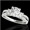 Image 1 : 1.5 CTW H-SI/I Certified Diamond 3 Stone Ring 10K White Gold - REF-172W8F - 35403