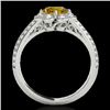 Image 2 : 1.5 CTW Certified Si/I Fancy Intense Yellow Diamond Solitaire Halo Ring 10K White Gold - REF-171T6M 