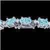 25.8 CTW Sky Blue Topaz & VS/SI Certified Diamond Eternity Bracelet 10K White Gold - REF-118H4A - 29