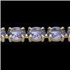 24 CTW Tanzanite Eternity Designer Inspired Tennis Bracelet 14K Yellow Gold - REF-218K2W - 23397