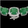 116 CTW Emerald & VS/SI Diamond Halo Micro Pave Necklace 14K White Gold - REF-467T3M - 23342