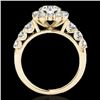 Image 2 : 2.9 CTW H-SI/I Certified Diamond Solitaire Halo Ring 10K Yellow Gold - REF-413H3A - 33393
