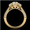 Image 1 : 1.81 CTW VS/SI Diamond Art Deco 3 Stone Ring 18K Yellow Gold - REF-262H5A - 37147