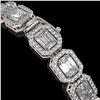 Image 4 : 14.57 CTW Emerald Cut Diamond Designer Bracelet 18K White Gold - REF-3045H6A - 42662