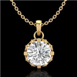 0.85 CTW VS/SI Diamond Art Deco Stud Necklace 18K Yellow Gold - REF-138M4H - 36841