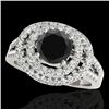 1.75 CTW Certified VS Black Diamond Solitaire Halo Ring 10K White Gold - REF-101X5T - 34286