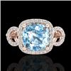 3.75 CTW Topaz & Micro VS/SI Diamond Ring 14K Rose Gold - REF-54N9Y - 23013