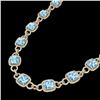 66 CTW Topaz & Micro VS/SI Diamond Eternity Necklace 14K Yellow Gold - REF-805W3F - 23054