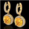 4 CTW Citrine & Micro Pave VS/SI Diamond Designer Halo 18K Yellow Gold - REF-87N8Y - 23180