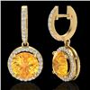 Image 2 : 4 CTW Citrine & Micro Pave VS/SI Diamond Designer Halo 18K Yellow Gold - REF-87N8Y - 23180