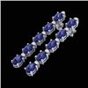 6 CTW Tanzanite & VS/SI Diamond Tennis Earrings 10K White Gold - REF-68W2F - 21534