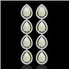9.12 CTW Opal & Diamond Halo Earrings 10K White Gold - REF-174H5A - 41297