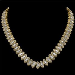 39.68 CTW Marquise Diamond Designer Necklace 18K Yellow Gold - REF-7251M5H - 42778