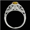 Image 2 : 1.22 CTW Certified Si/I Fancy Intense Yellow Diamond Solitaire Halo Ring 10K White Gold - REF-236H4A