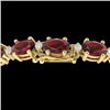 19.7 CTW Garnet & VS/SI Certified Diamond Eternity Bracelet 10K Yellow Gold - REF-98Y2K - 29370