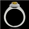 Image 2 : 1.6 CTW Certified Si/I Fancy Intense Yellow Diamond Solitaire Halo Ring 10K White Gold - REF-227K3W 