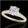 Image 1 : 2 CTW H-SI/I Certified Diamond Solitaire Ring 10K Yellow Gold - REF-356W2F - 34855