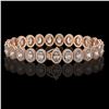 Image 2 : 15.8 CTW Oval Diamond Designer Bracelet 18K Rose Gold - REF-2838F8N - 42762