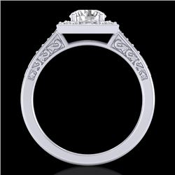 1.1 CTW VS/SI Diamond Art Deco Ring 18K White Gold - REF-227N3Y - 37265