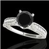Image 1 : 1.21 CTW Certified VS Black Diamond Solitaire Antique Ring 10K White Gold - REF-46W9F - 34723