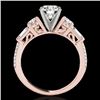 Image 2 : 2 CTW H-SI/I Certified Diamond Pave Solitaire Ring 10K Rose Gold - REF-221W8F - 35472