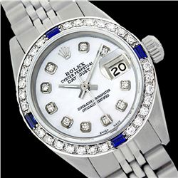 Rolex Men's Stainless Steel, QuickSet, Diam Dial & Diam/Sapphire Bezel - REF-521W7H
