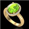 Image 2 : 2.50 CTW Peridot & Micro Pave VS/SI Diamond Ring Halo 18K Yellow Gold - REF-54Y8K - 21111
